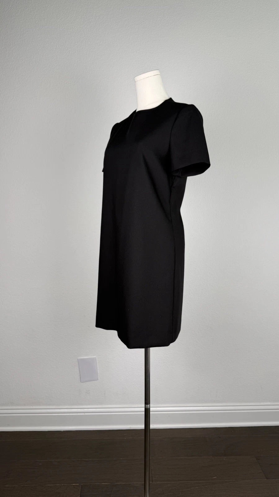 ZARA Black Mini Dress Short Sleeve A-Line Crew Neck Size M