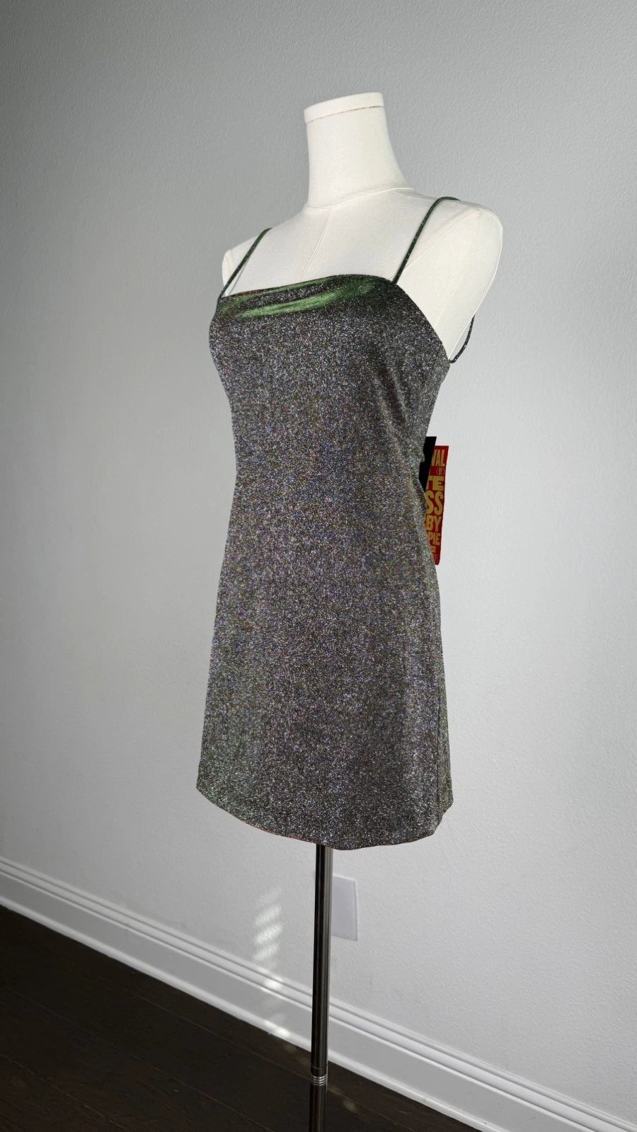 ZARA x Kate Shimmer Mini Dress Blue Green Metallic Size M NWT 1067/220/445