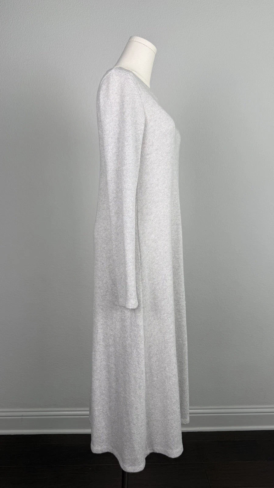 ZARA Women’s Gray Glitter Knit Long Sweater Dress Long Sleeve Size S