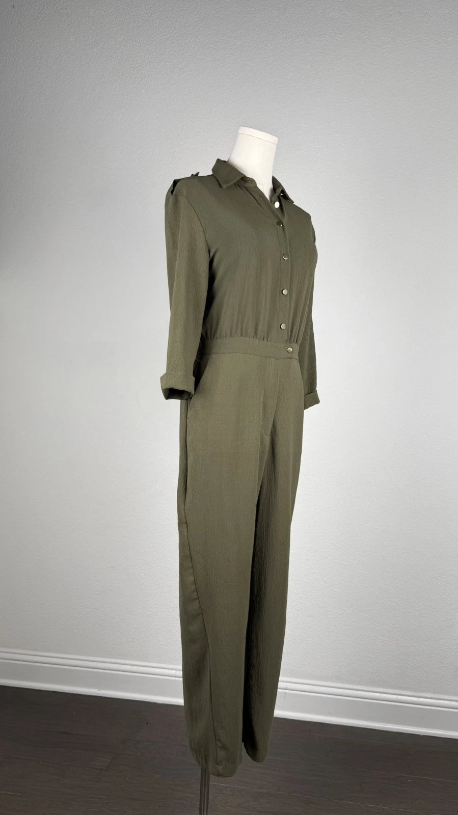 ZARA Women’s Olive Green Utility Jumpsuit – Size S