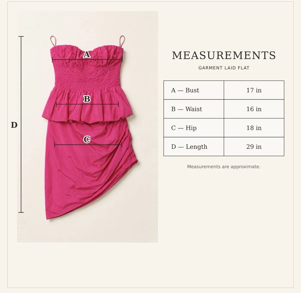 ZARA Women’s Pink Strapless Ruched Ruffle Asymmetric Bodycon Mini Dress Size S