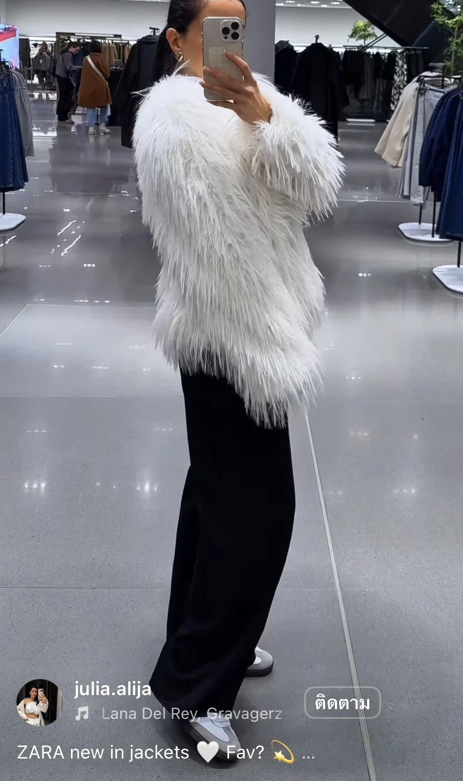 ZARA Faux Fur Jacket Ecru White Size M 3833/240/712 Long Sleeve Coat