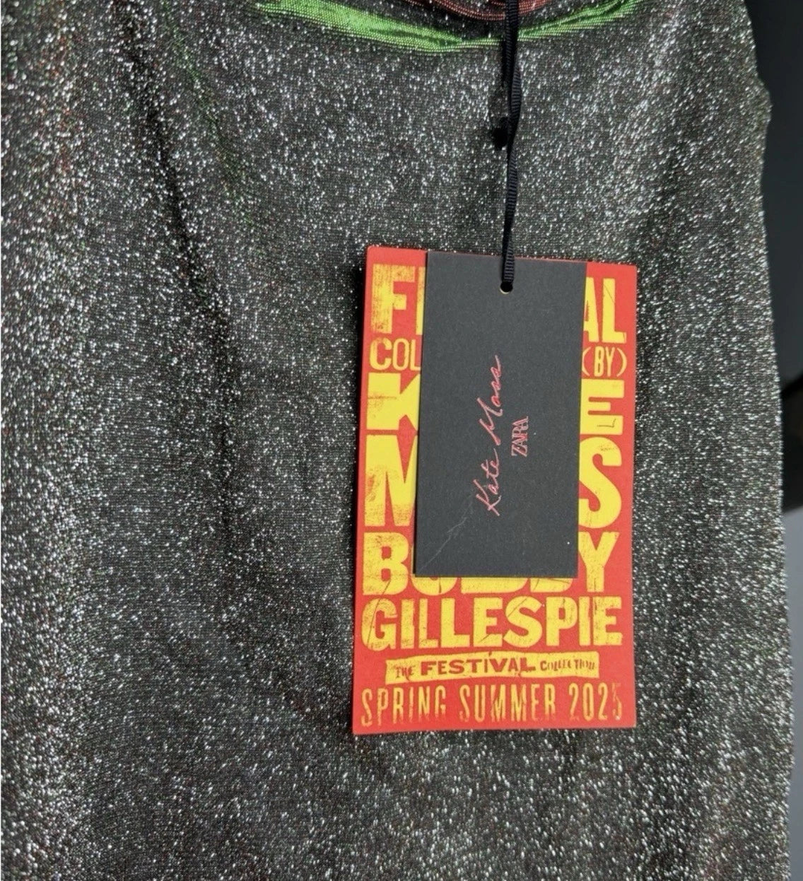 ZARA x Kate Shimmer Mini Dress Blue Green Metallic Size M NWT 1067/220/445