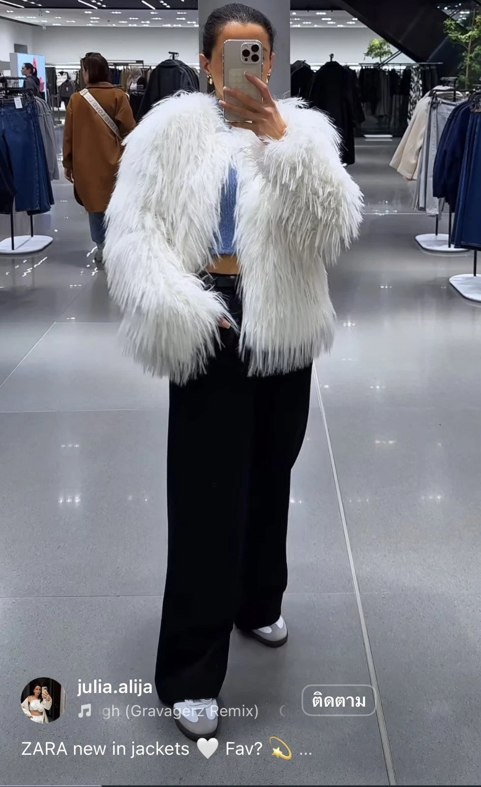 ZARA Faux Fur Jacket Ecru White Size M 3833/240/712 Long Sleeve Coat