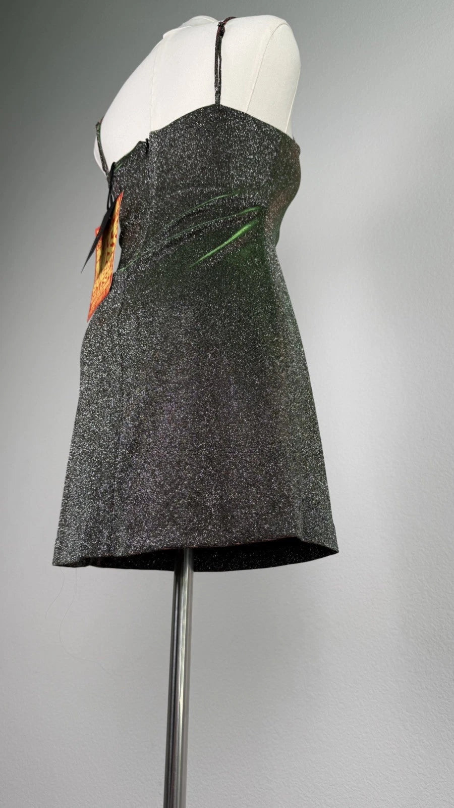 ZARA x Kate Shimmer Mini Dress Blue Green Metallic Size M NWT 1067/220/445