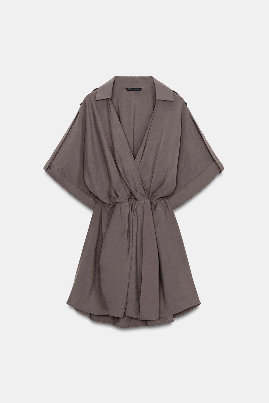 ZARA Women’s Brown Solid Romper Size XS V-Neck Short Sleeve Modal Blend