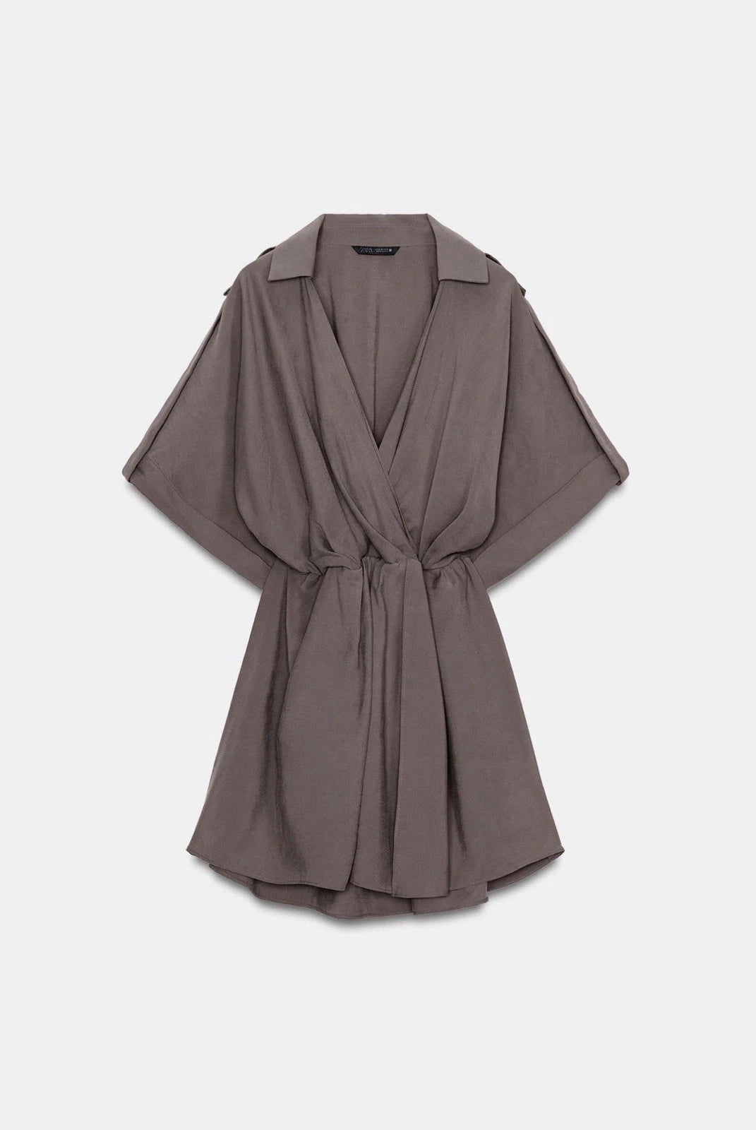 ZARA Women’s Brown Solid Romper Size XS V-Neck Short Sleeve Modal Blend