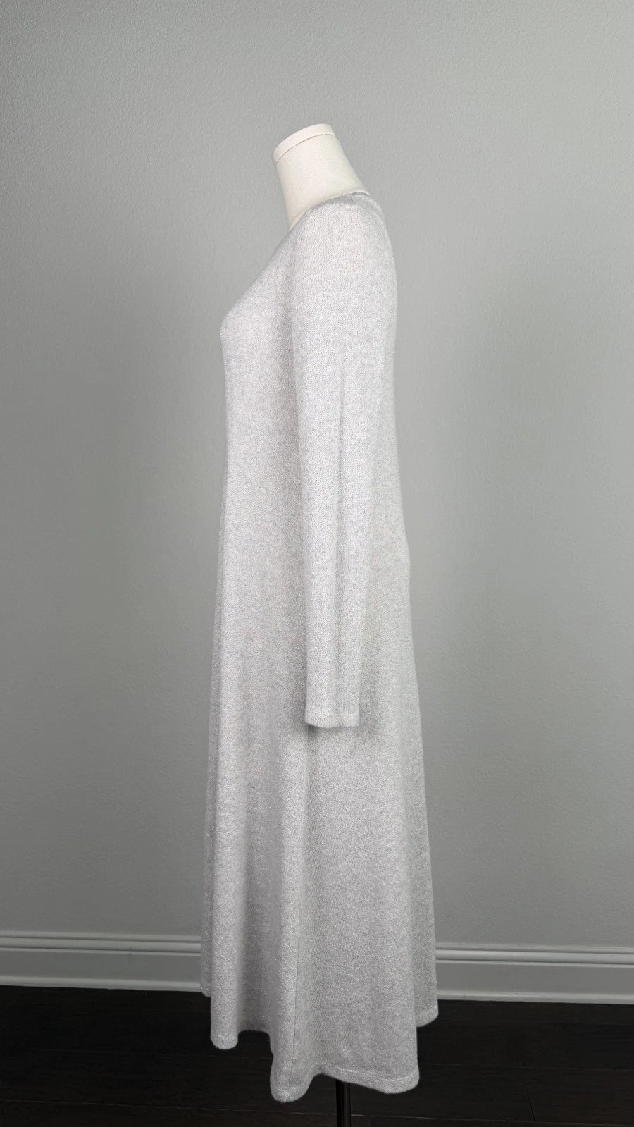 ZARA Women’s Gray Glitter Knit Long Sweater Dress Long Sleeve Size S