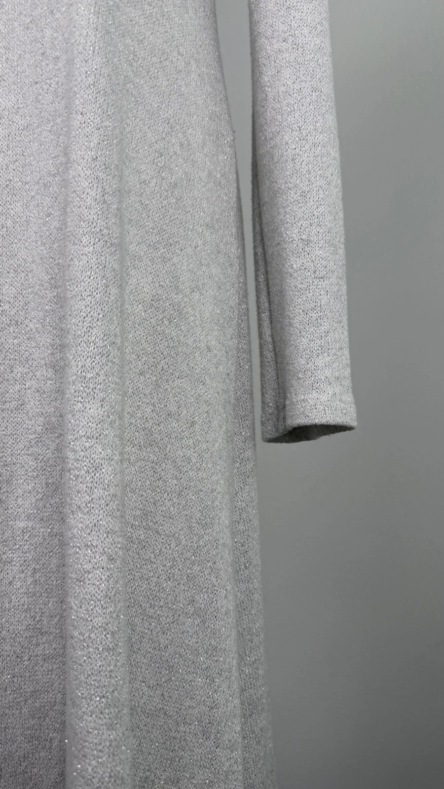 ZARA Women’s Gray Glitter Knit Long Sweater Dress Long Sleeve Size S