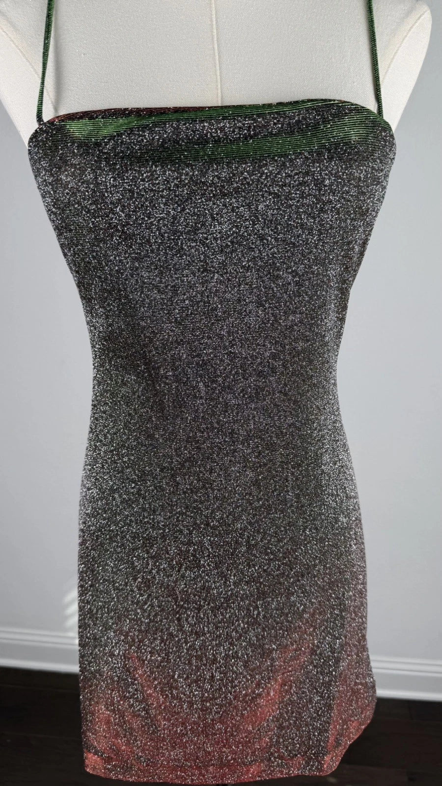 ZARA x Kate Shimmer Mini Dress Blue Green Metallic Size M NWT 1067/220/445