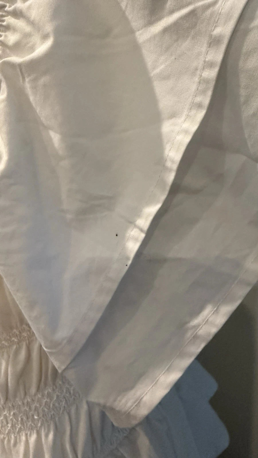 ZARA White Smocked Peplum Top Size M Square Neck Ruffle Sleeve NWT