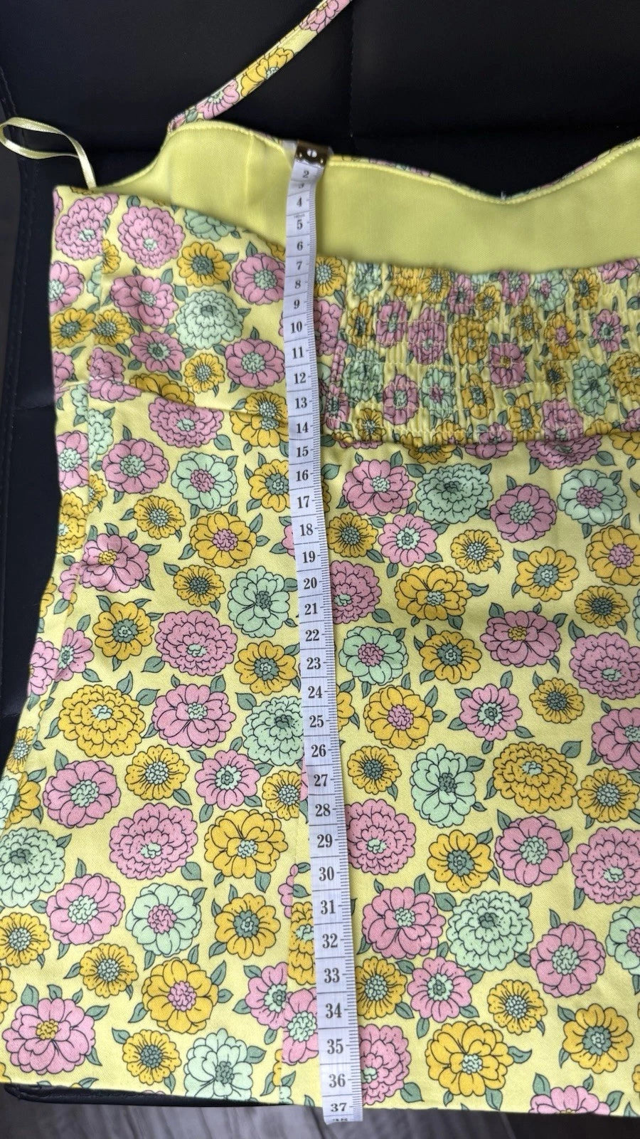 ZARA Women’s M Yellow Floral Poplin Halter Tank 2180/024/330