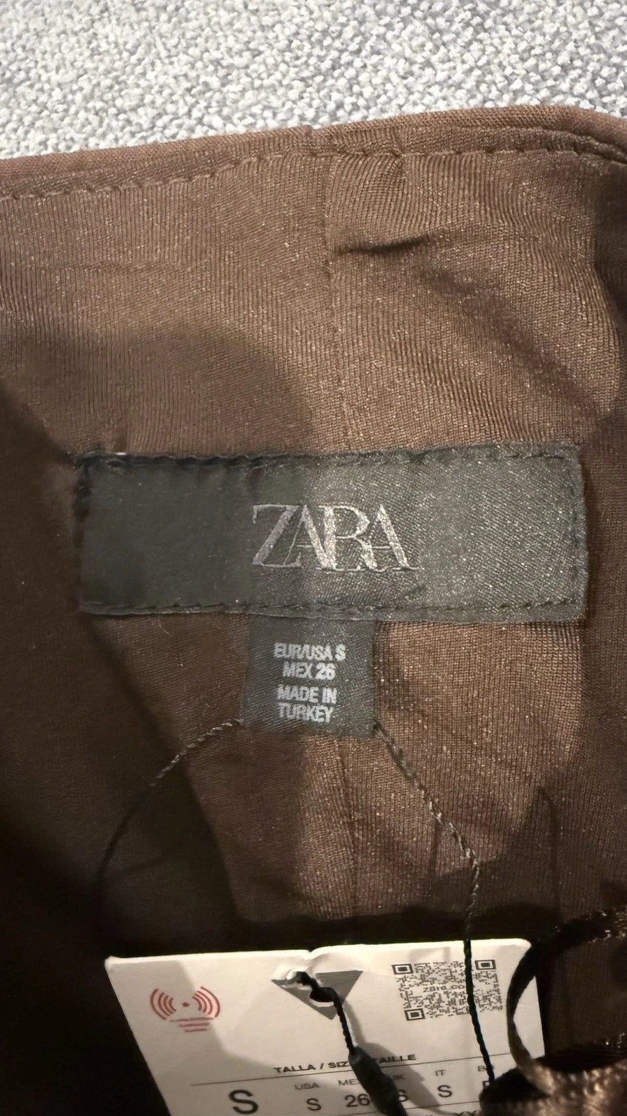 ZARA Women’s Brown Strapless Corset Bustier Top Size S NWT Bow Detail