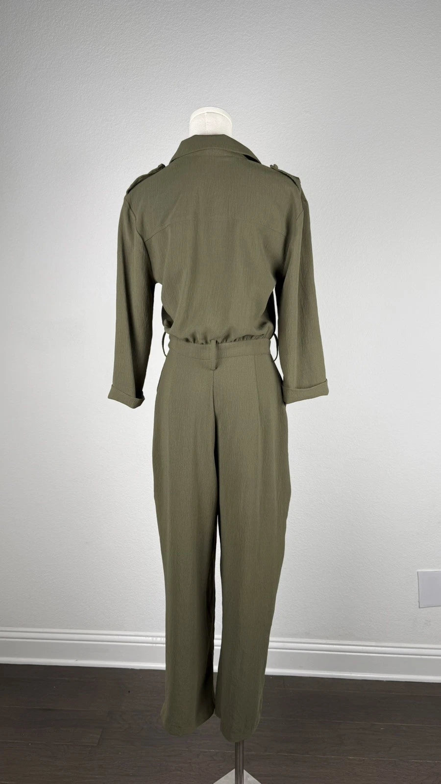 ZARA Women’s Olive Green Utility Jumpsuit – Size S