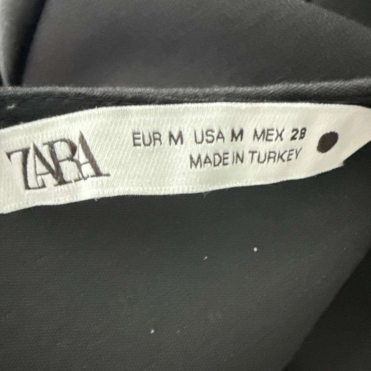 ZARA Black Mini Dress Short Sleeve A-Line Crew Neck Size M